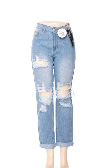 High Waisted Boyfriend Jeans