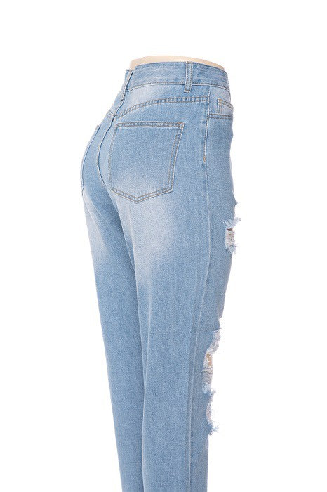 High Waisted Boyfriend Jeans