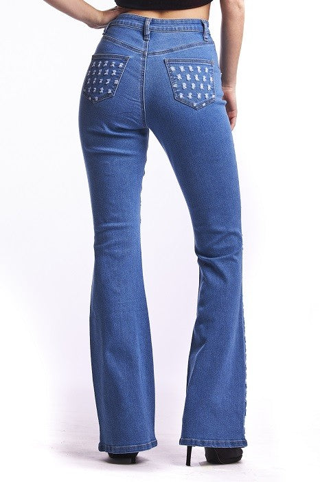 High Waisted Boot Cut Jeans