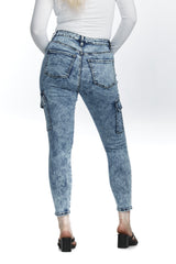 High Waisted Skinny Cargo Jeans